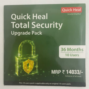 RENEWAL CODE OF QUICK HEAL TOTAL SECURITY 10 PC 3 YEAR