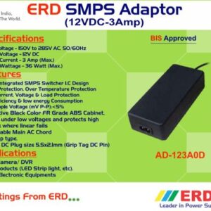 ERD 12V DC 3Amp Adapter